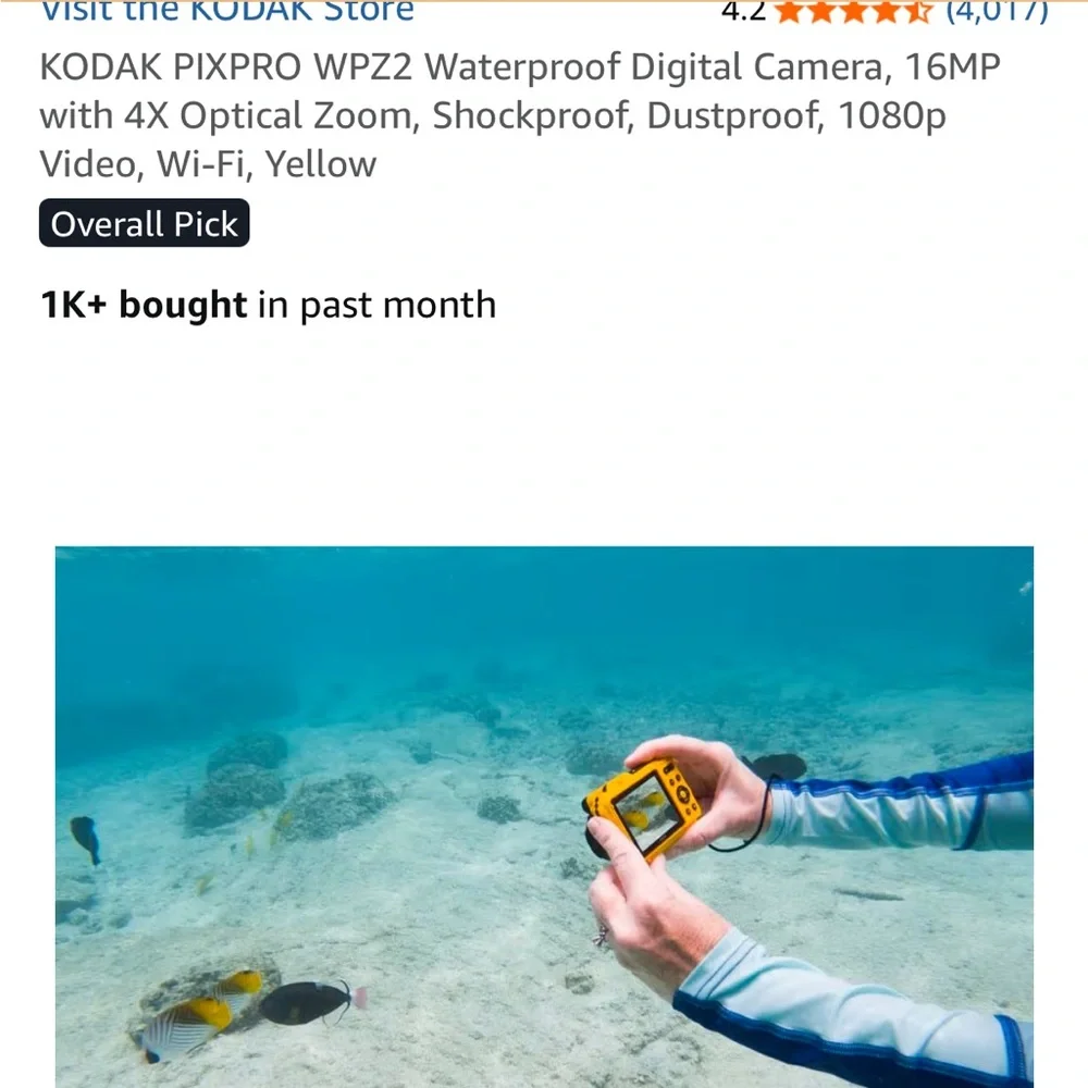 Kodak PixPro Waterproof Digital Camera - Bright Yellow